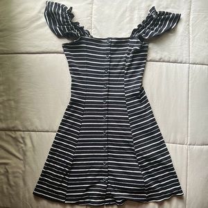 BLACK & WHITE BUTTON UP SKATER DRESS